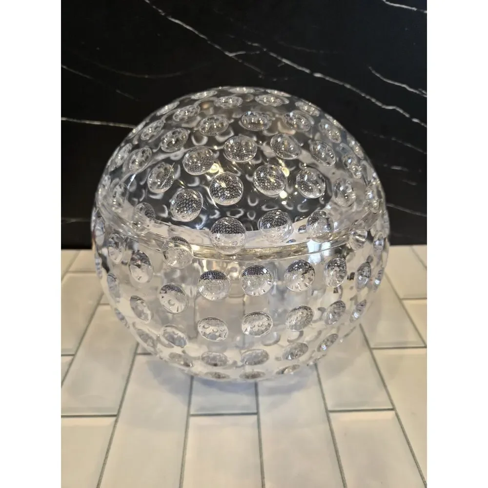 Mid-Century Modern Grainware Spherical Lucite Ice Bucket Golf Ball Cocktails GUC